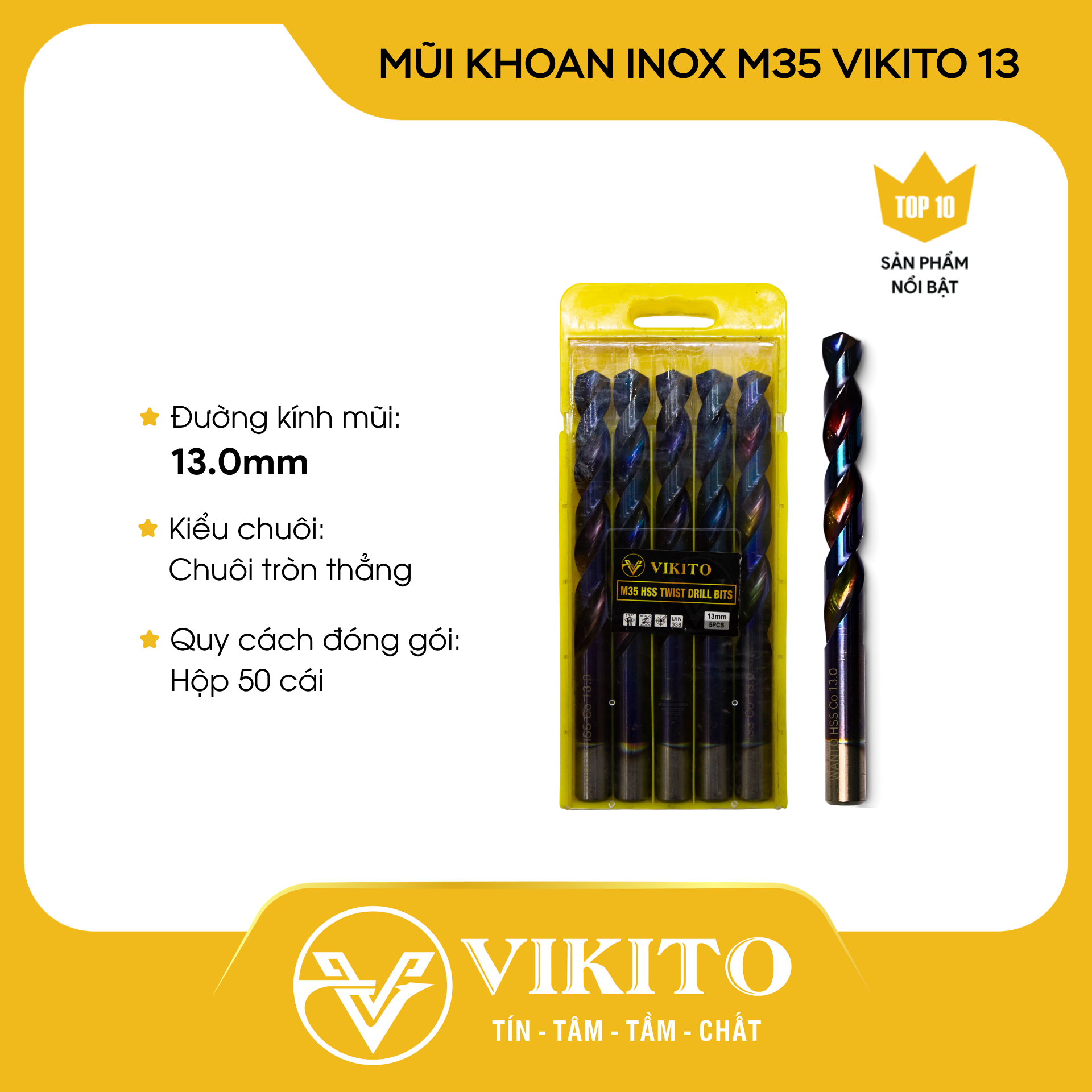Mũi khoan inox M35 VIKITO 13
